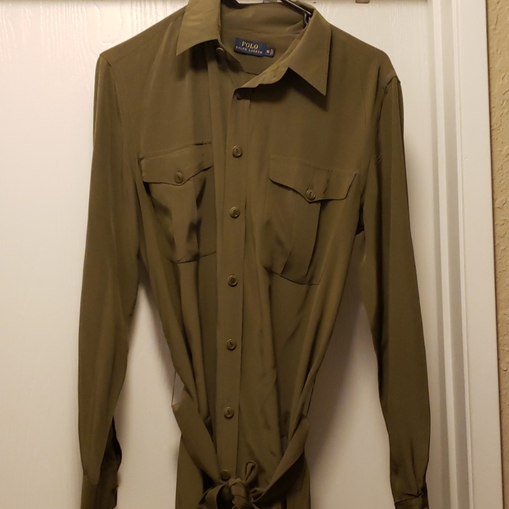Green maxi shirt